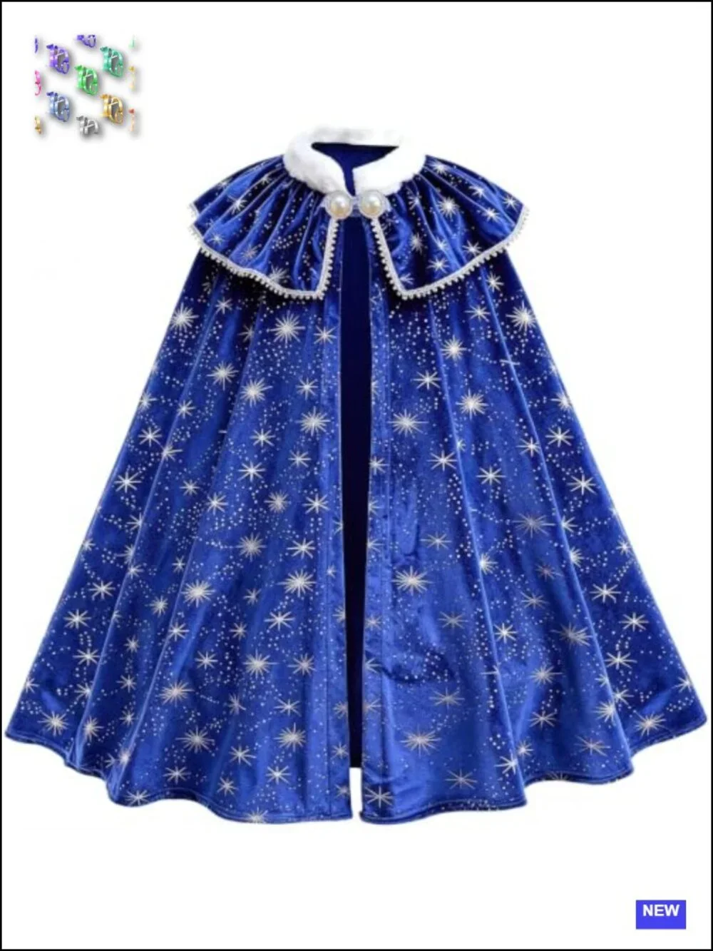 Kids Velvet Princess Cape Snowflake Fancy Cloak Dress Up Costume